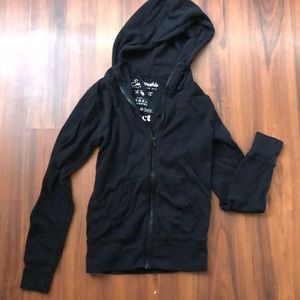 pact black zip up hoodie